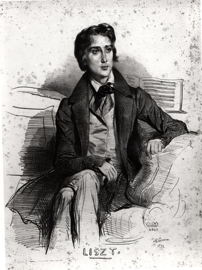 Portrait of Franz Liszt (1811-86) August 1832 by Achille Devéria